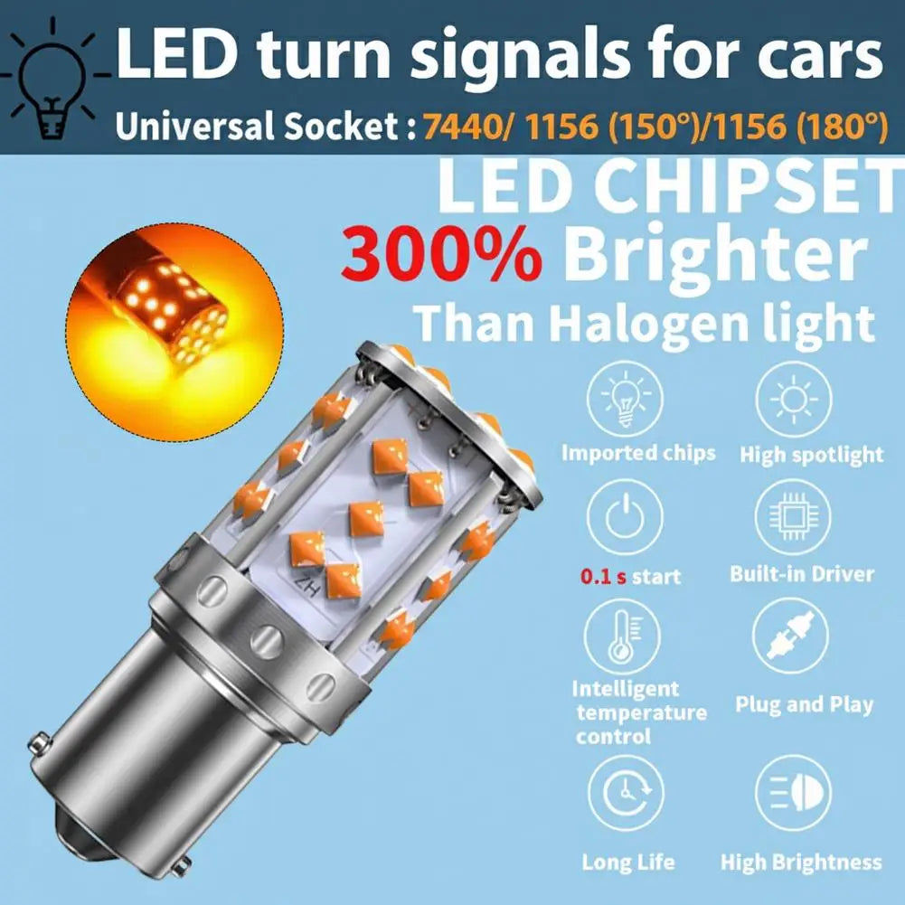 PY21W BAU15S 7507 LED Turn Signal Bulb — 35SMD Amber