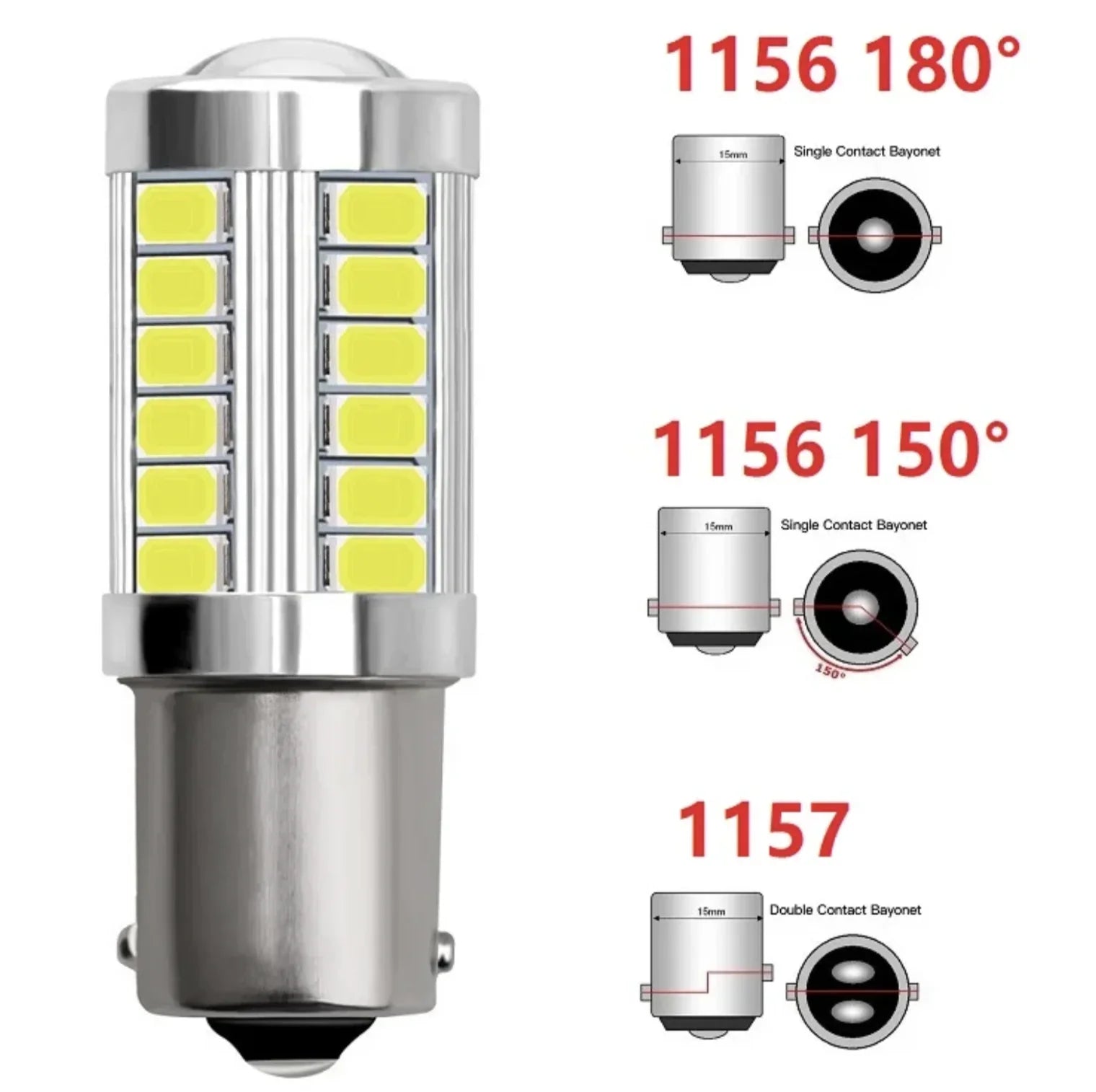 P21W / PY21W / 1156 LED Bulb — CANBUS 33SMD 12V