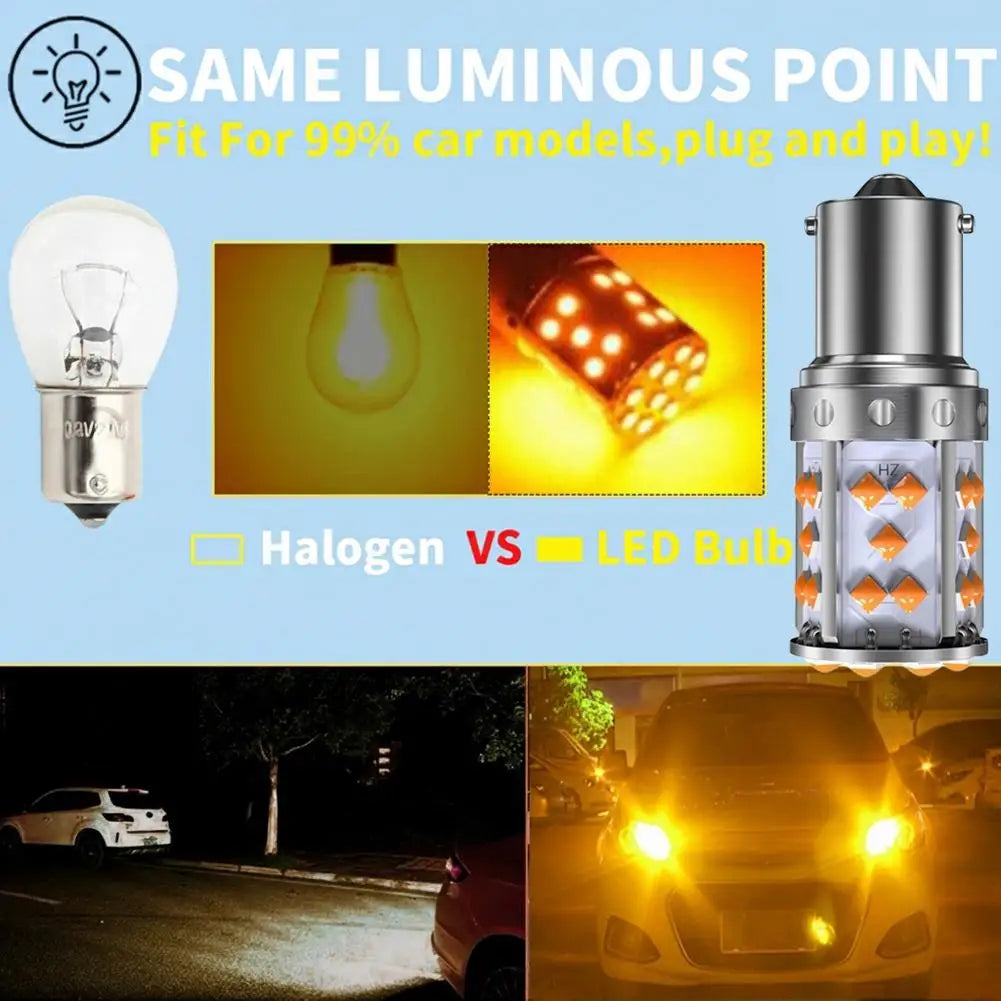 PY21W BAU15S 7507 LED Turn Signal Bulb — 35SMD Amber