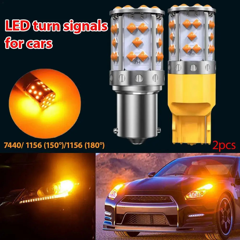 PY21W BAU15S 7507 LED Turn Signal Bulb — 35SMD Amber