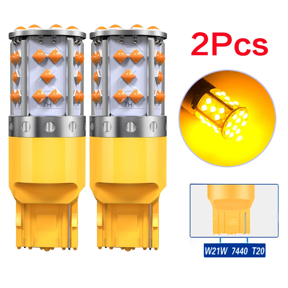 PY21W / 1156 / T20 LED Turn Signal Bulb — 3030 Chip Amber