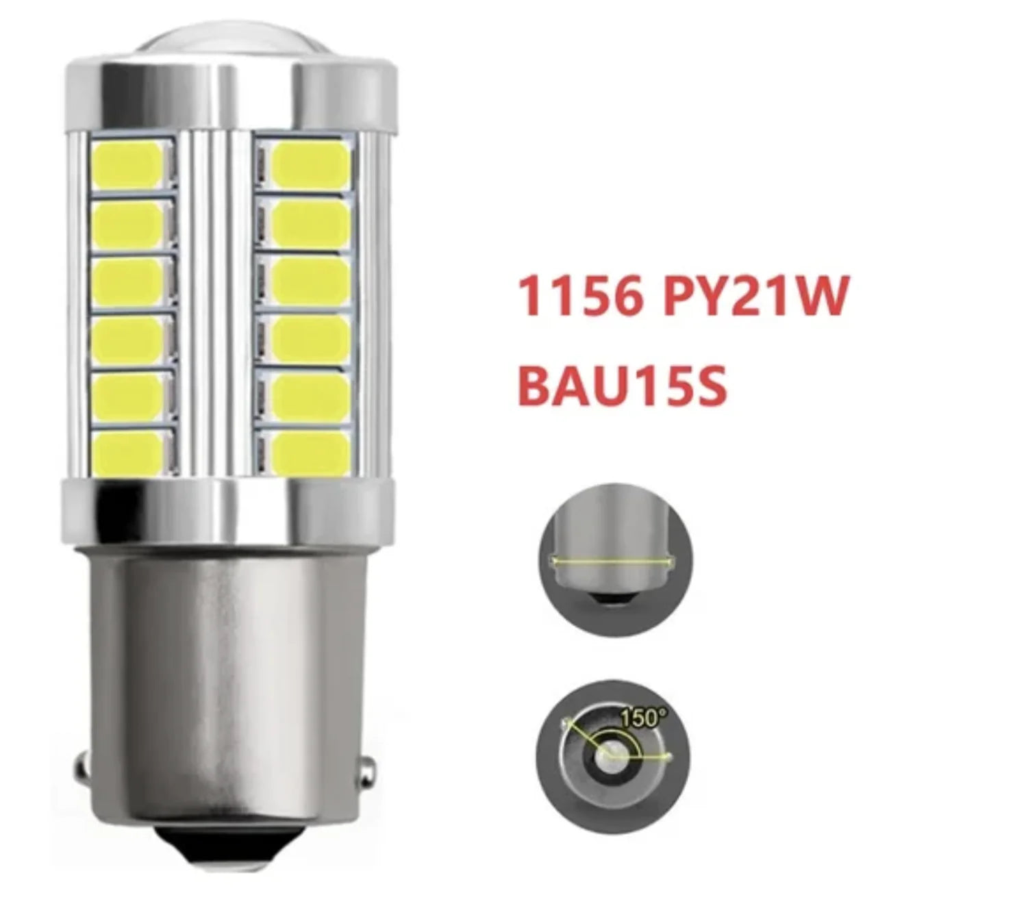 P21W / PY21W / 1156 LED Bulb — CANBUS 33SMD 12V