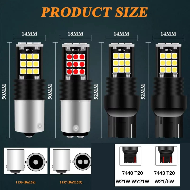 T20 7440 / 7443 LED Turn Signal & Brake Bulb — 3030SMD