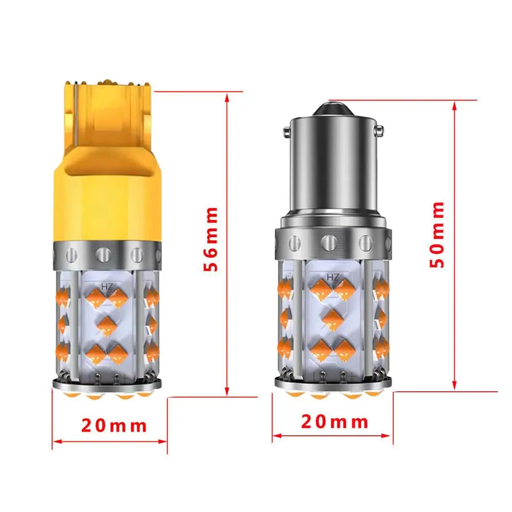 PY21W BAU15S 7507 LED Turn Signal Bulb — 35SMD Amber